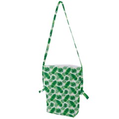 Tropical Leaf Pattern Folding Shoulder Bag