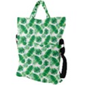 Tropical Leaf Pattern Fold Over Handle Tote Bag View2