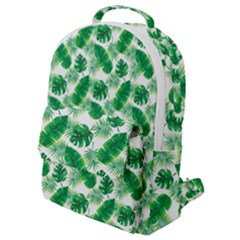 Tropical Leaf Pattern Flap Pocket Backpack (small) by Dutashop