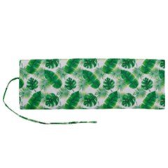 Tropical Leaf Pattern Roll Up Canvas Pencil Holder (m) by Dutashop