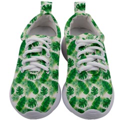 Tropical Leaf Pattern Kids Athletic Shoes