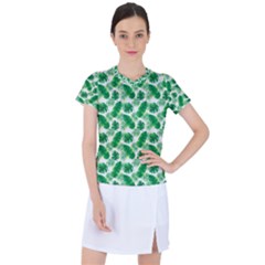 Tropical Leaf Pattern Women s Sports Top