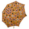 Flower Orange Pattern Floral Hook Handle Umbrellas (Small) View2