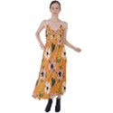 Flower Orange Pattern Floral Tie Back Maxi Dress View1