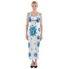 Illustrations Virus Corona Covid Infection Fitted Maxi Dress by Dutashop