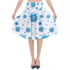 Illustrations Virus Corona Covid Infection Flared Midi Skirt by Dutashop