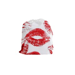 Red Lipsticks Lips Make Up Makeup Drawstring Pouch (small)