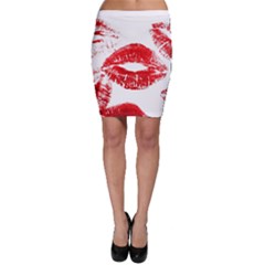 Red Lipsticks Lips Make Up Makeup Bodycon Skirt by Dutashop