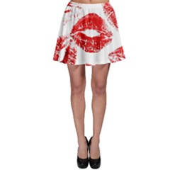 Red Lipsticks Lips Make Up Makeup Skater Skirt by Dutashop