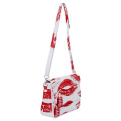 Red Lipsticks Lips Make Up Makeup Shoulder Bag With Back Zipper