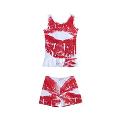 Red Lipsticks Lips Make Up Makeup Kids  Boyleg Swimsuit