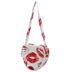 Red Lipsticks Lips Make Up Makeup Heart Shoulder Bag by Dutashop