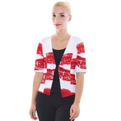 Red Lipsticks Lips Make Up Makeup Cropped Button Cardigan