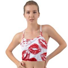 Red Lipsticks Lips Make Up Makeup Mini Tank Bikini Top