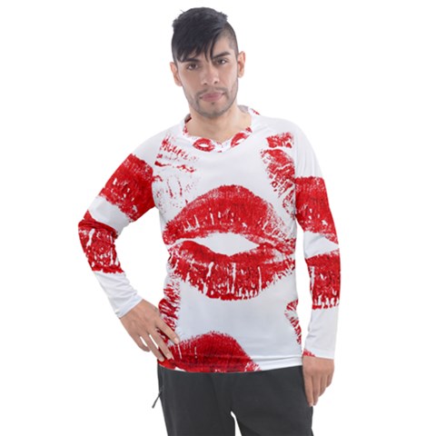 Red Lipsticks Lips Make Up Makeup Men s Pique Long Sleeve Tee by Dutashop