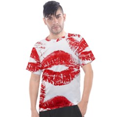 Red Lipsticks Lips Make Up Makeup Men s Sport Top