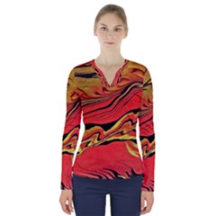 Warrior s Spirit  V-neck Long Sleeve Top by BrenZenCreations