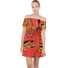 Warrior s Spirit  Off Shoulder Chiffon Dress