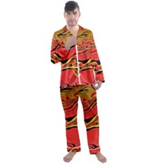 Warrior s Spirit  Men s Long Sleeve Satin Pajamas Set by BrenZenCreations