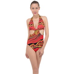 Warrior s Spirit  Halter Front Plunge Swimsuit by BrenZenCreations