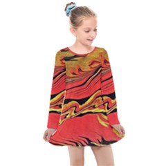 Warrior s Spirit  Kids  Long Sleeve Dress by BrenZenCreations