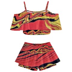 Warrior s Spirit  Kids  Off Shoulder Skirt Bikini by BrenZenCreations