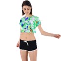 Summer Sequins Tie Back Short Sleeve Crop Tee View1