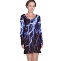 Blue Thunder at night, Colorful Lightning graphic Long Sleeve Nightdress View1