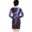 Blue Thunder at night, Colorful Lightning graphic Long Sleeve Nightdress View2