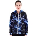 Blue electric Thunder Storm, Colorful Lightning graphic Women s Zipper Hoodie View1