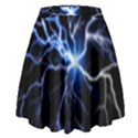 Blue electric Thunder Storm, Colorful Lightning graphic High Waist Skirt View2