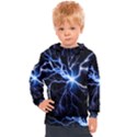 Blue electric Thunder Storm, Colorful Lightning graphic Kids  Hooded Pullover View1