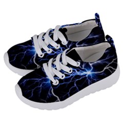 Blue Electric Thunder Storm, Colorful Lightning Graphic Kids  Lightweight Sports Shoes by picsaspassion