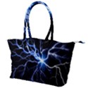 Blue electric Thunder Storm, Colorful Lightning graphic Canvas Shoulder Bag View1