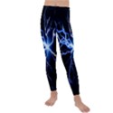 Blue electric Thunder Storm, Colorful Lightning graphic Kids  Lightweight Velour Leggings View1