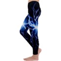 Blue electric Thunder Storm, Colorful Lightning graphic Kids  Lightweight Velour Leggings View2