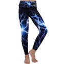 Blue electric Thunder Storm, Colorful Lightning graphic Kids  Lightweight Velour Classic Yoga Leggings View1