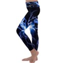 Blue electric Thunder Storm, Colorful Lightning graphic Kids  Lightweight Velour Classic Yoga Leggings View2