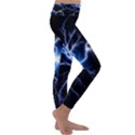 Blue electric Thunder Storm, Colorful Lightning graphic Kids  Lightweight Velour Classic Yoga Leggings View3