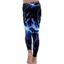 Blue electric Thunder Storm, Colorful Lightning graphic Kids  Lightweight Velour Classic Yoga Leggings View4