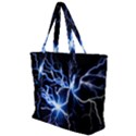 Blue electric Thunder Storm, Colorful Lightning graphic Zip Up Canvas Bag View1