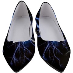 Blue Electric Thunder Storm, Colorful Lightning Graphic Women s Block Heels  by picsaspassion