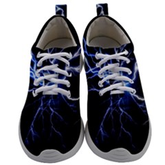 Blue Electric Thunder Storm, Colorful Lightning Graphic Mens Athletic Shoes by picsaspassion