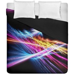 Colorful Neon Light Rays, Rainbow Colors Graphic Art Duvet Cover Double Side (california King Size) by picsaspassion