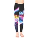 Colorful Neon Light rays, rainbow colors graphic art Kids  Leggings View1