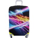 Colorful Neon Light rays, rainbow colors graphic art Luggage Cover (Large) View1