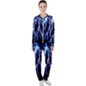 Blue Lightning at night, modern graphic art  Casual Jacket and Pants Set View1