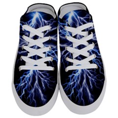 Blue Lightning At Night, Modern Graphic Art  Half Slippers by picsaspassion