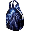 Blue Lightning at night, modern graphic art  Travel Backpacks View1