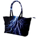 Blue Lightning at night, modern graphic art  Canvas Shoulder Bag View1